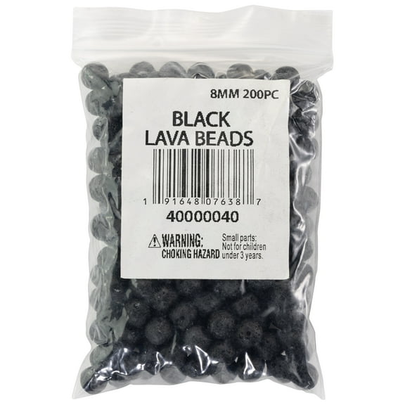 CousinDIY 8mm Lava Beads 200/Pkg-Black