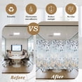 thumbnail image 5 of Blue Beige Coastal Window Privacy Film, Beach Starfish Summer Eucalyptus Ombre Static Cling UV Sun Blocking Heat Control Window Tint Day and Night, Non-Adhesive One Way Privacy Cover 17.7''x78.7'', 5 of 7