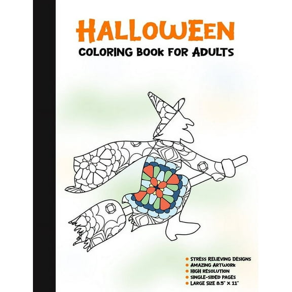 Spooky House: Halloween Coloring Book for Adults: 50 Halloween Illustrations Printed On One Side, Safe For Markers - Fun Craft Activity Gift - Stress Relieving Designs (Paperback)