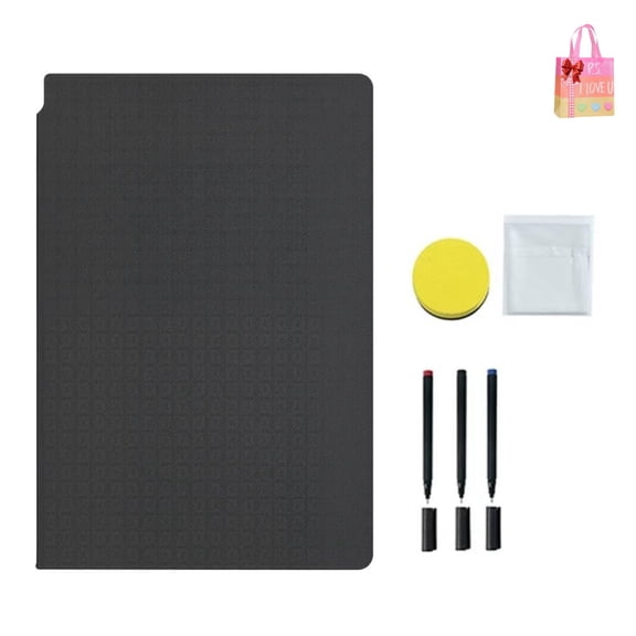 Dry Erase Notebook,Portable Whiteboard Notebook 6.6x9.5 inch(A5),Reusable Small White Board for Notes Message Draft, Double Sided Erasable Writing Board for School Office Home Travel