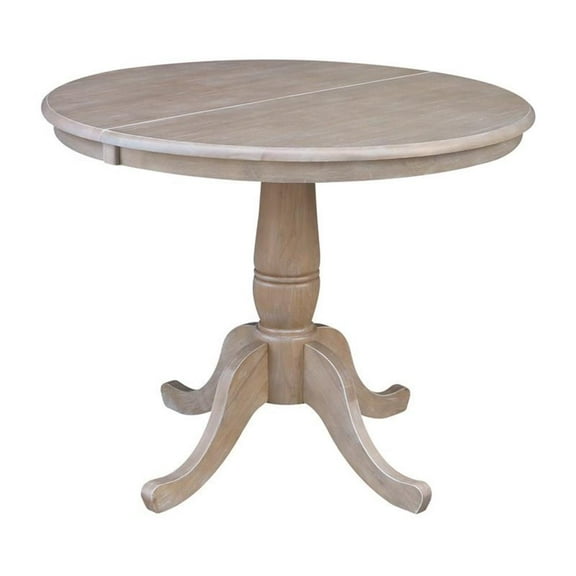 Pemberly Row 36" Round Top Pedestal Table With 12" Leaf - 29.3"H - Dining Height