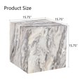 thumbnail image 4 of Modern MDF+Sticker Material Cube Stylish Texture Design Coffee Table, 15.75 Inches (Grey), 4 of 10