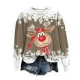 thumbnail image 5 of larppty Ugly Christmas Sweater Funny Xmas Reindeer Print Christmas Party Holiday Pullover Winter Clothes 2025 (Khaki, XL), 5 of 6