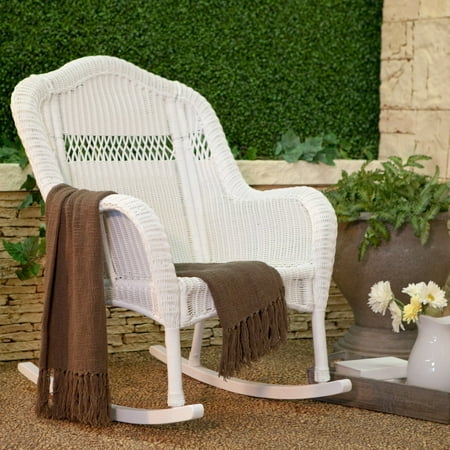 Childs Wicker Rocker - Coral Coast Casco Bay Resin Wicker Rocking Chair