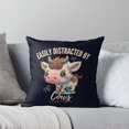 thumbnail image 5 of Ryan; Easily Distracted by Cows Throw Pillow Cover 45x45cm – Funny Farm Animal Cushion for Pet & Gift Decor, 5 of 7