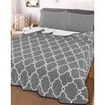 thumbnail image 3 of Quilts Twin Size, Modern Geometric Grey Soft Comforter Bedding Set for Bed, Abstract Classic Moroccan Minimalist Lightweight Quilted Bedspread with Pillow Cover(2 Pieces) for All Season, 68x86 Inch, 3 of 6