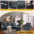 thumbnail image 2 of Pingliang Home Living Room Furniture Set,Sectional Sofa with Storage Ottoman and Accent Chair,Modern 3 Seat Couch L Shaped Sofa with Storage Pockets,Modern 4 Seater Set for Living Room Apartment APT, 2 of 7