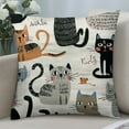 thumbnail image 4 of Heduofu Throw Pillow Cover Funny Cats and Decorative Pillow Cases Home Decor Square Pillowcases 18x18in, 4 of 5