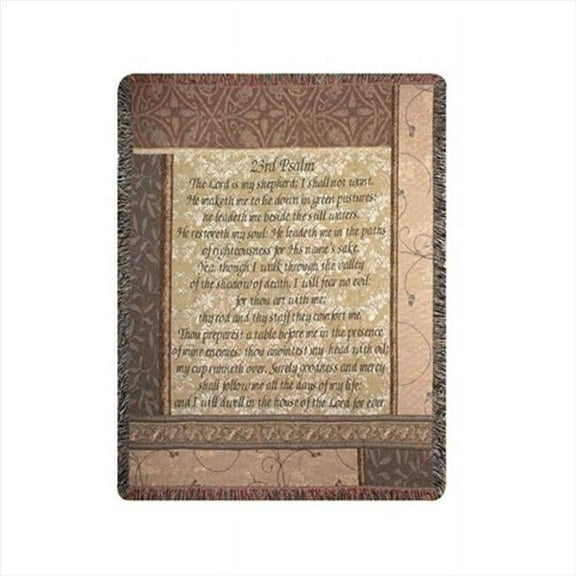 My Shepherd 23Rd Psalm Tapestry Throw Blanket Fashionable Jacquard Woven 50 X 60 in.