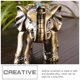 thumbnail image 2 of Elefante de metal Ashtray a prueba de viento cenicero antiguo decorativo de cenicero decorativo, 2 of 7