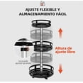 thumbnail image 3 of Estante Circular Ajustable Giratorio De Cocina Con 3 Niveles Modelo Negro, 3 of 4