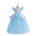 thumbnail image 1 of Vestido de princesa Cenicienta, vestido de cosplay para niña, vestido holgado de malla, vestido infantil de pelo largo, 1 of 5