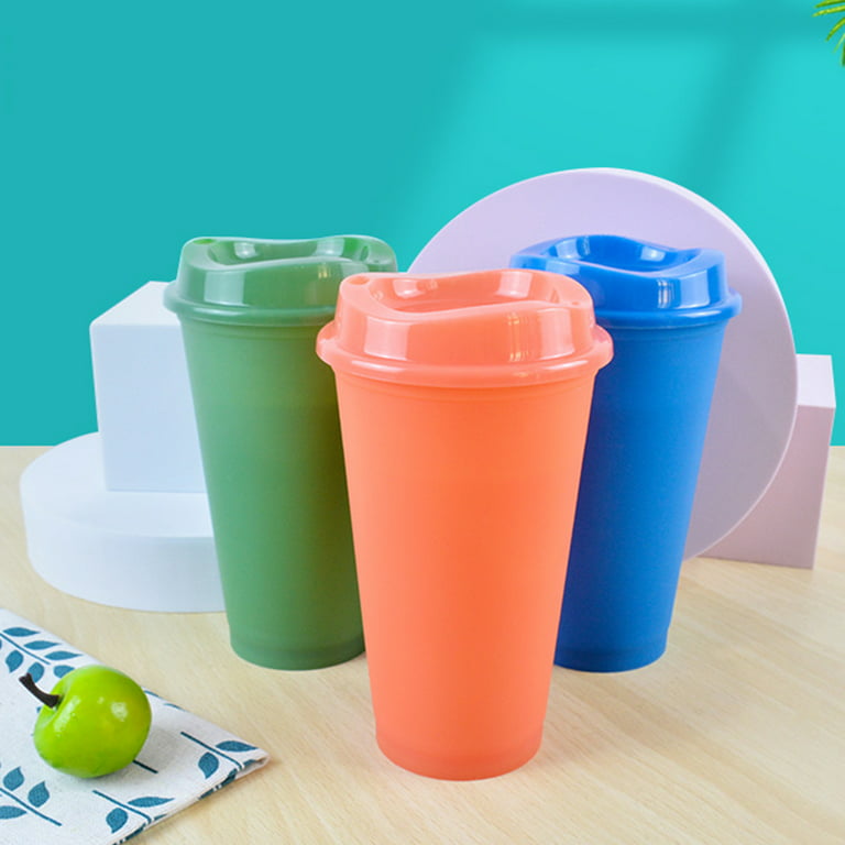 Travelwant 401ml Color Changing Cups with Lids: Kids Cold Water Drinking Cups Reusable Plastic Tumbler, Size: 15.4, Green