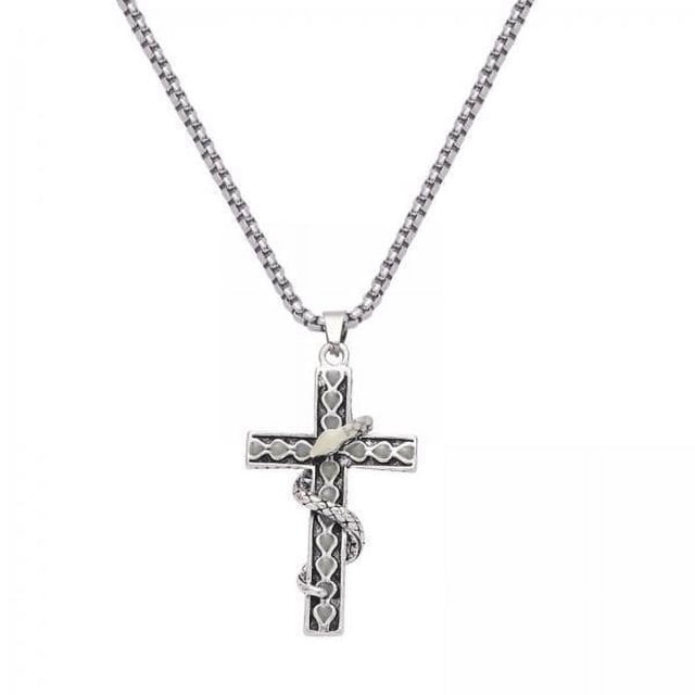 Collar con colgante luminoso de cruz de serpiente Strade Fareast Limited 4 piezas azul