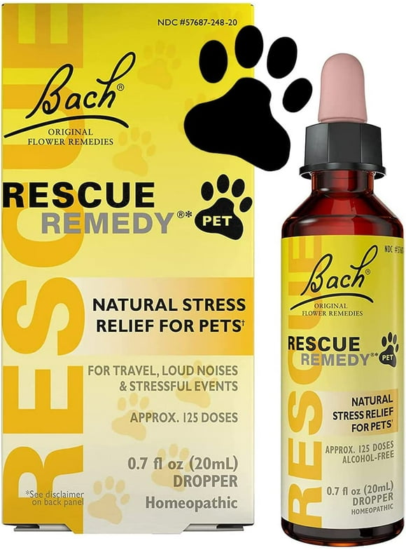 Bach Rescue Remedy For Pet Natural Stress Relief, Original Flower Remedies - 20 Ml