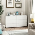 thumbnail image 5 of WIAWG Modern 6-Drawer Dresser Chest Side Cabinet for Bedroom/Living Room Wooden White, 5 of 7