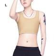 thumbnail image 2 of Sonducket Camiseta sin mangas Tomboy Breast Chaleco Camisa Pecho Binder Trans Adelgazante Ropa interior elástica Vendaje reforzado Mujer Ropa interior Color de piel L, 2 of 6