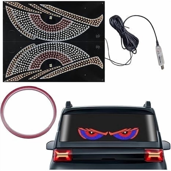 2PCS Devil Eyes Light for Cars Windshield, USB Plug & Play Car Eyes LED Light with 11 Modes Demon Eye Signal Light for SUVs Pickups Trucks RVs (Blue)