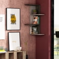 thumbnail image 2 of Ada Home Decor Furniture 16.54" 3 Tier Light Mocha Bowcott Modern Wall Shelf, 2 of 3