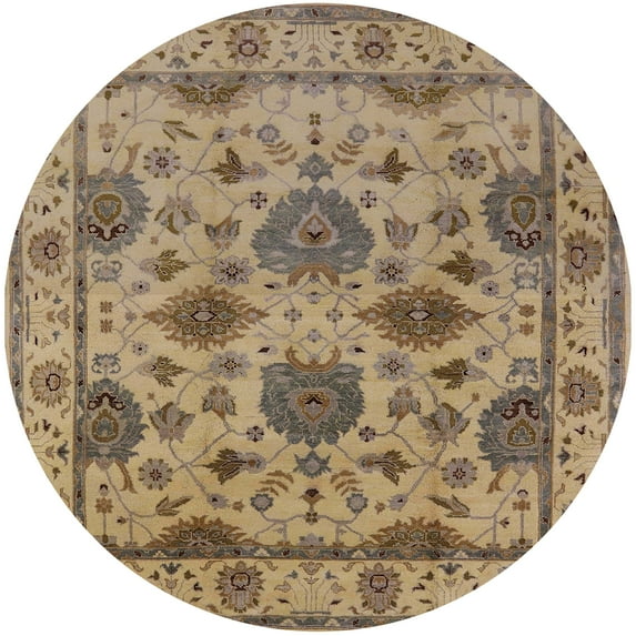 Ahgly Company Machine Washable Indoor Round Industrial Modern Brown Area Rugs, 8' Round