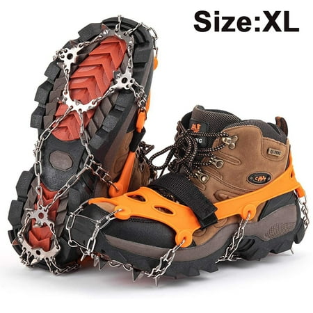 Ice Cleats Crampons Traction,19 Spikes Stainless Steel Anti Slip Ice ...