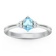 thumbnail image 2 of Birthstone Oval Ring with Shoulder Accents - Blue Topaz (December), 2 of 5