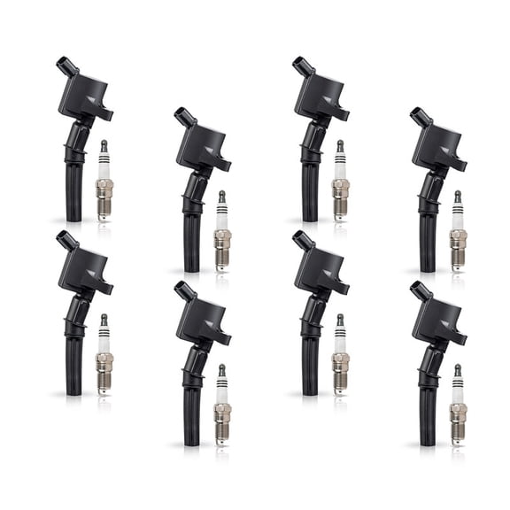 ISA Ignition Coils and Spark Plugs For 2000-2010 Ford F-150 E-150 Econoline Club Wagon 4.6L V8 Replacement for FD503 DG508 SP413 Set of 8