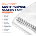 thumbnail image 3 of Tarpco Safety 7 Mil Heavy Duty Tarp Camping Tarpaulin Waterproof Cover, White 24 x 36Ft, 3 of 6