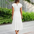 thumbnail image 7 of XUNKUSGA Summer Dresses for Women 2025 Ruffle Tiered Midi Dresses A Line Smocked Sundress Crew Neck Boho Dresses Spring Going Out S-XXL, 7 of 7
