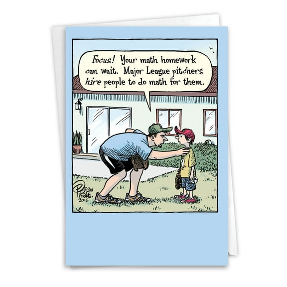 1 Funny Father's Day Card with Envelope - Major League Pitchers C3553FDG