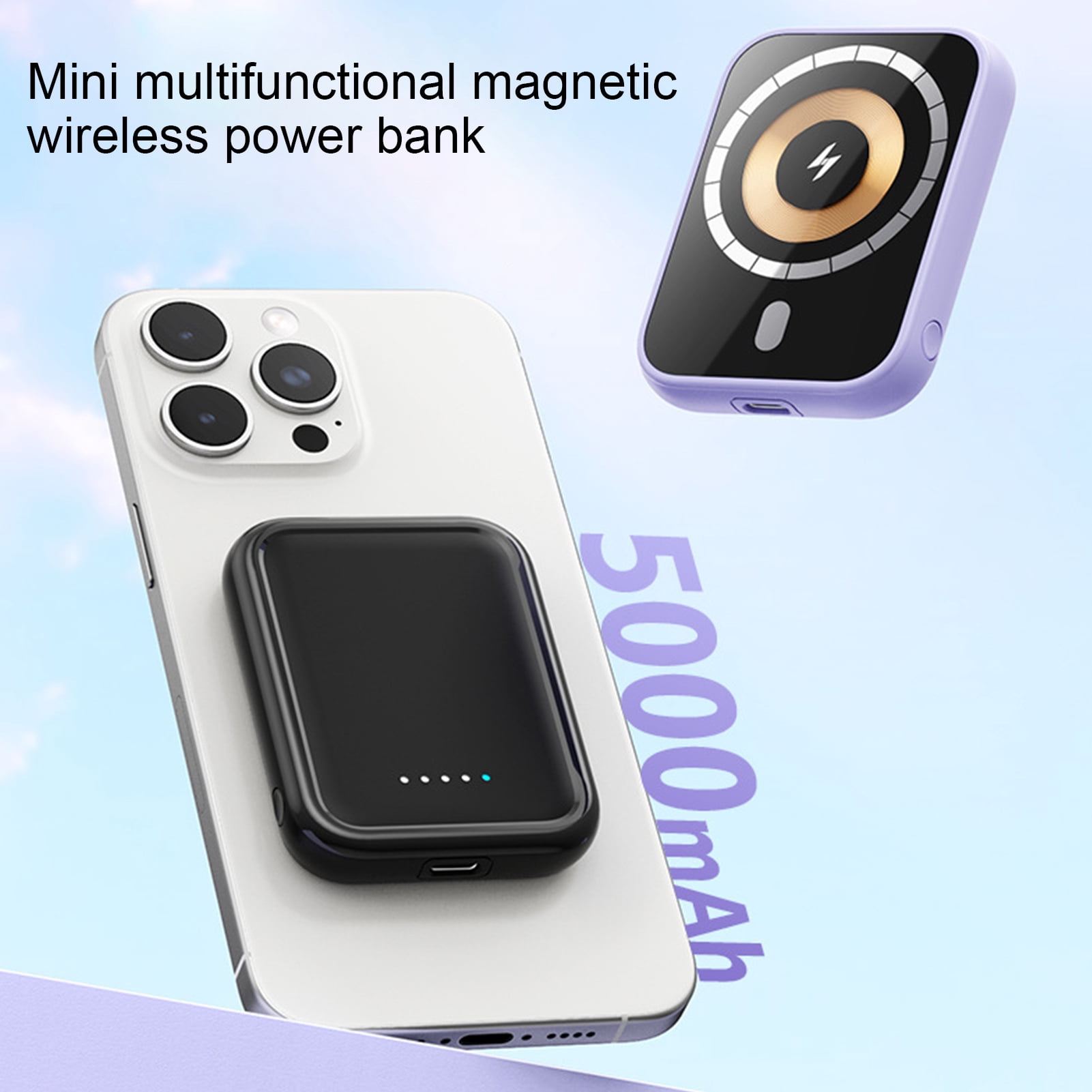 Magnetic Wireless Power Bank 5000mAh Battery Pack Magnetic Fast
