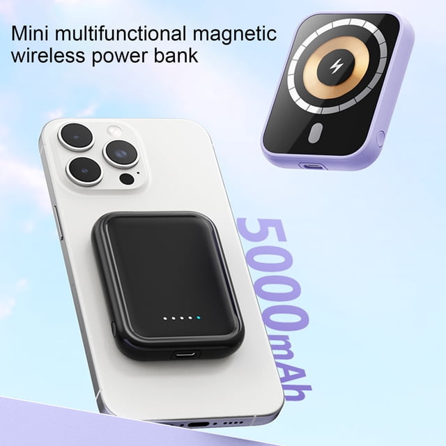 Magnetic Wireless Power Bank 5000mAh Battery Pack Magnetic Fast Charge Portable Charger Powerbank for Smart Phones