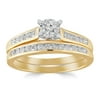 1/2 cttw Round Diamond Channel Bridal Ring Set in 10K Yellow Gold (I-J, I2-I3) for Engagement and Wedding