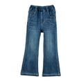 thumbnail image 4 of MuXiKeJi Clothes Girls Denim Pants Y2K Fashion Flared Stretch Denim Pants Rhinestone Detail Casual Bottoms for Toddler Big Kids Girls Denim Trousers, 4 of 4