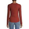 thumbnail image 3 of No Boundaries Ribbed Crewneck Tee with Long Sleeves, Women's, 3 of 6