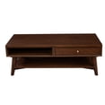 thumbnail image 2 of Coffee Table with 1 Drawer and Open Shelf Walnut Brown, 2 of 5