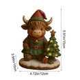 thumbnail image 3 of hengsof Cute Glowing Upland Cow Christmas Ornament Decorative Figurine for Home Courtyards Living Room Festive Perfect for Christmas, 3 of 8