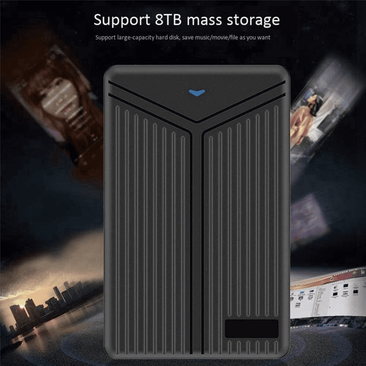 4X USB 3.1 Mobile Hard Disk Box 2.5 Inch Hard Disk Box SSD Enclosure Support 15mm Hard Drive for Computer Notebook,black