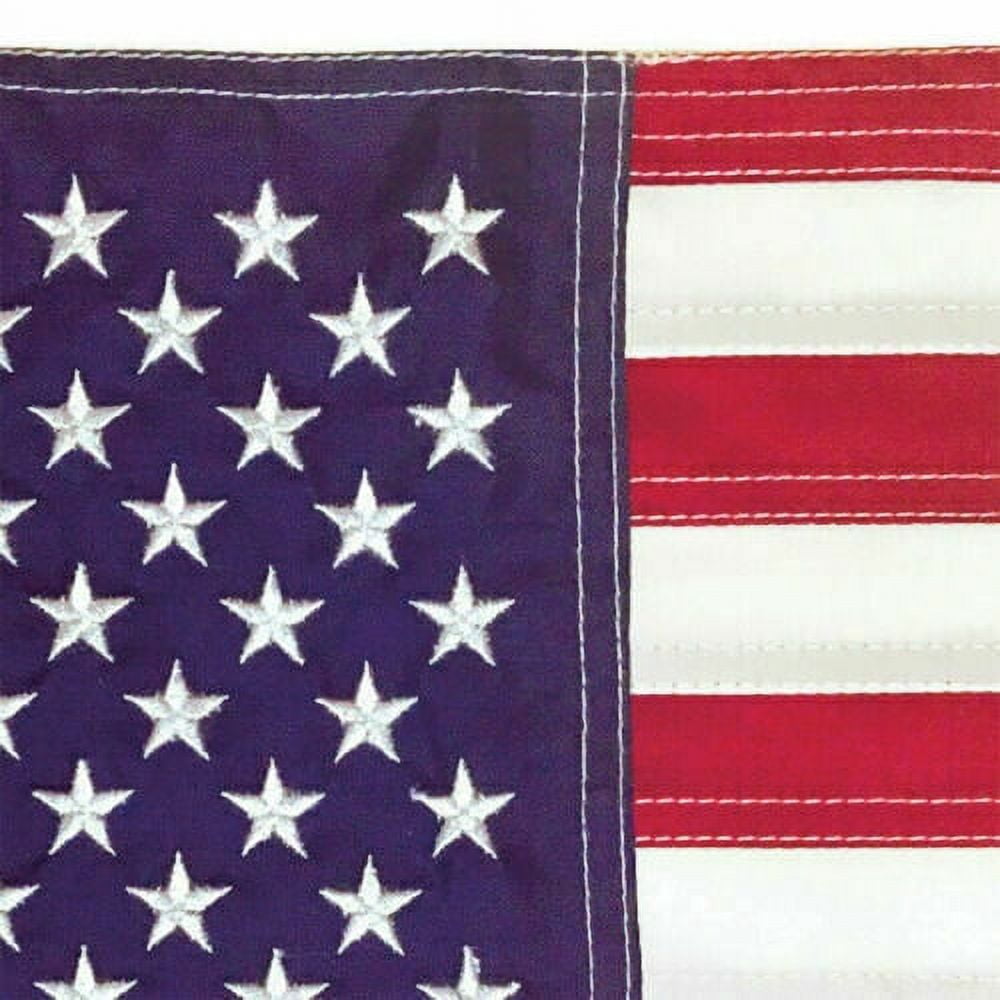 12x18" American US Flag Embroidered Nylon MOTORCYCLE BOAT USA Sewn Grommet 210D