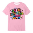 thumbnail image 4 of Girls' Tops Autism Awareness Short Sleeve Ribbed Casual Tee Girls Clothes Pink 11-12 Years, 4 of 4