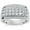 White, variant on Pompeii 2Ct Lab Grown Diamond Ring Men's Wide Multi Row in White, Yellow, or Rose Gold