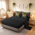 thumbnail image 4 of Manfei Maximalism Lion Full Size Bedding Sets, Tribal Palm Leaf Full Size Bed in a Bag, Dark Green Brown, Black Reversible, 7-Piece, 4 of 6
