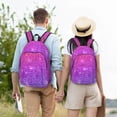thumbnail image 5 of Rateoe Purple Glitter Pattern Canvas College Laptop Backpack,Travel Daypack,Durable Rucksack Travel Notebook Bag School Backpack Book Bag for Men Women-Small, 5 of 7