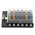 thumbnail image 4 of 12 Way Fuse Box, Blade Fuse Block Holder With LED Indicator Waterproof Cover Equipped With 24 4-Color Fuses, Designed With Positive And Negative Terminals For Car Boat Bus Yacht, 4 of 8