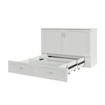 AFI Southampton Murphy Modern Solid Wood Full Bed Chest with Mattress in White