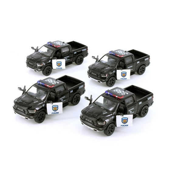 Kinsmart Dodge Ram 1500 Police Pick-Up Diecast Car Set - Box of 12 1/36 Scale Diecast Model Cars, Assorted Colors