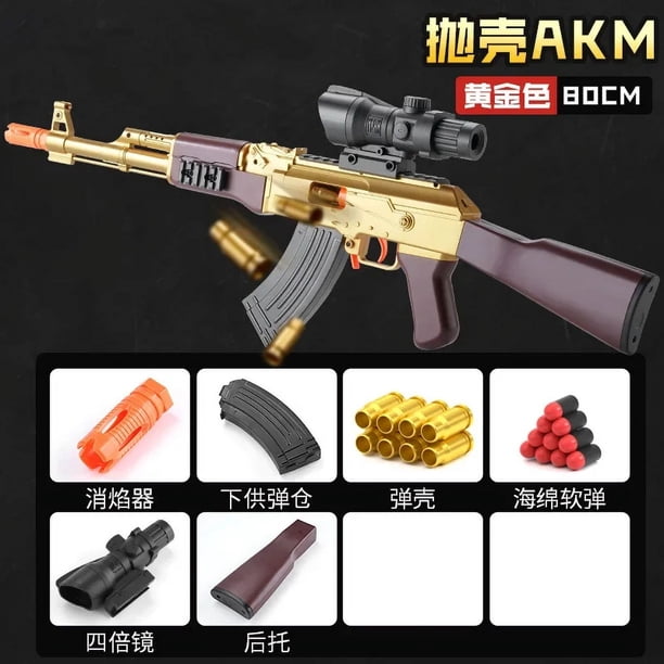 2024 New M416 Shell Ejection Soft Bullet Gun AKM Fireable Rifle Boy 98K ...