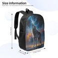 thumbnail image 2 of Xecao Lonely Night Sky Wolf print Travel Backpack, Large Computer Backpack for Men Women, College School Rucksack Book Bag, 2 of 5