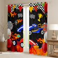 thumbnail image 2 of Feelyou Cartoon Race Car Curtains Pack of 2 (42x84 Each) for Teens, Automobile Sport Curtains Blackout, Happy Birthday Party Bedroom Curtains, Curtains and Drapes Decor, 2 of 6