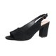 thumbnail image 1 of Negro Puntado Tacones Del Dedo Del Pie de Moda Peep-Toe Slingbacks con 2-3 Pulgadas Bloque de Tacón para la Oficina Y el Desgaste Casual, Bloque Negro Tacón Sandalias Correa Ajustable Beige Opción, 1 of 9